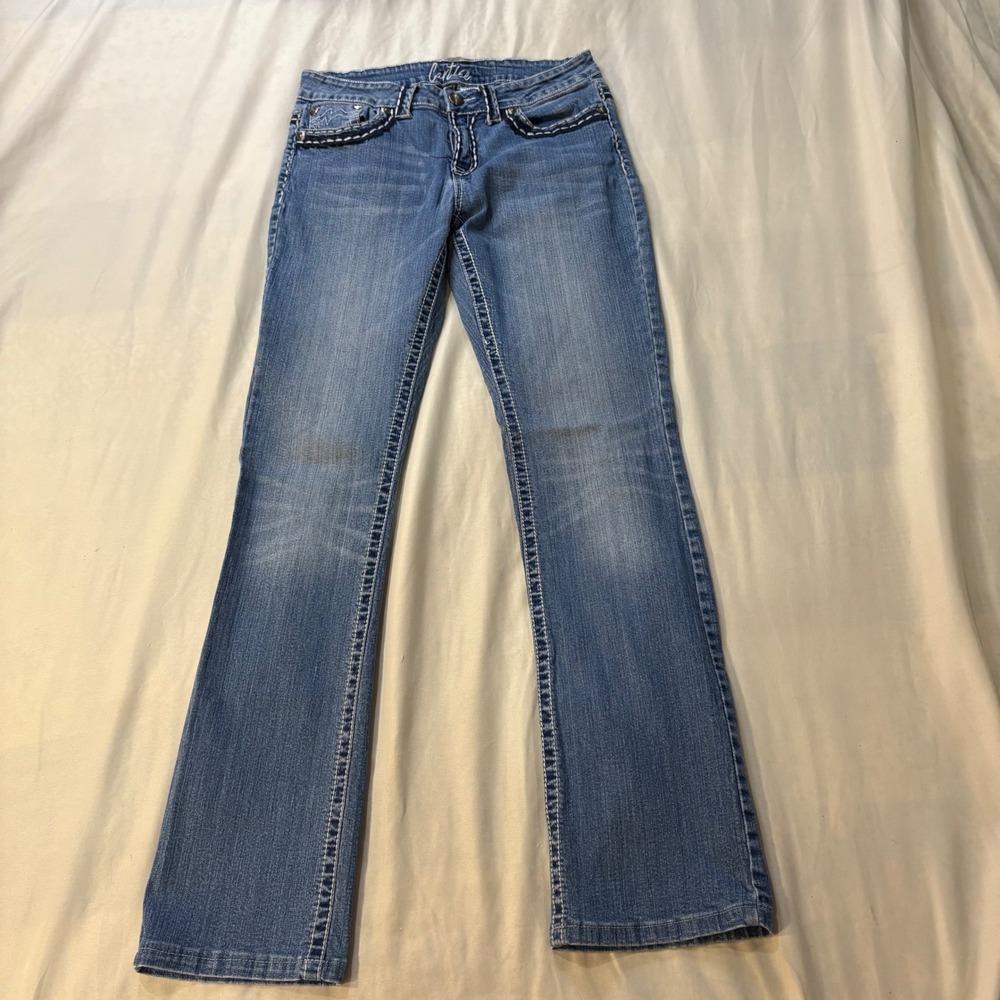 Cartise Embellished Bootcut Jeans‎ Women's USA 8 Low Rise Denim